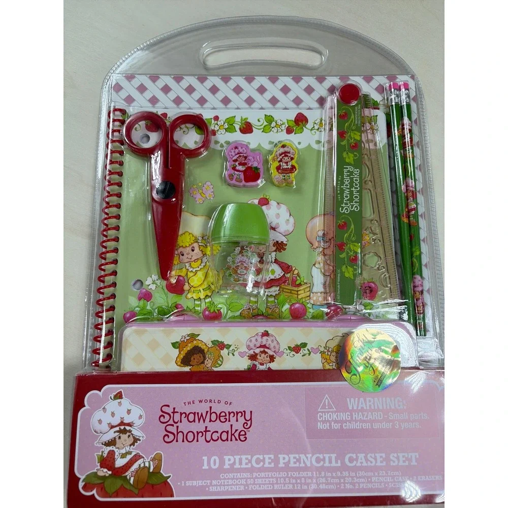 Strawberry Shortcake 10 Piece Pencil Case Set Notebook Folder Stationery Kit NEW